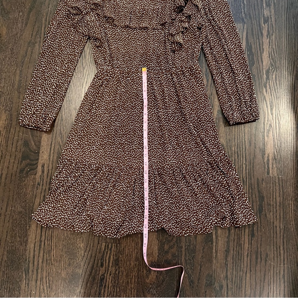 Mango Brown Ribbed Ruffled Sundress - Picture 3 of 10